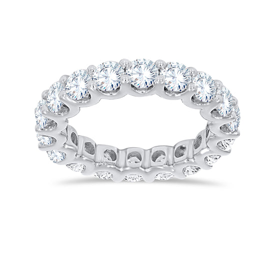 14K White Gold Round Cut Diamond Ring, 3.92 CT, fine jewellery by Luster d'Anvers, Antwerp