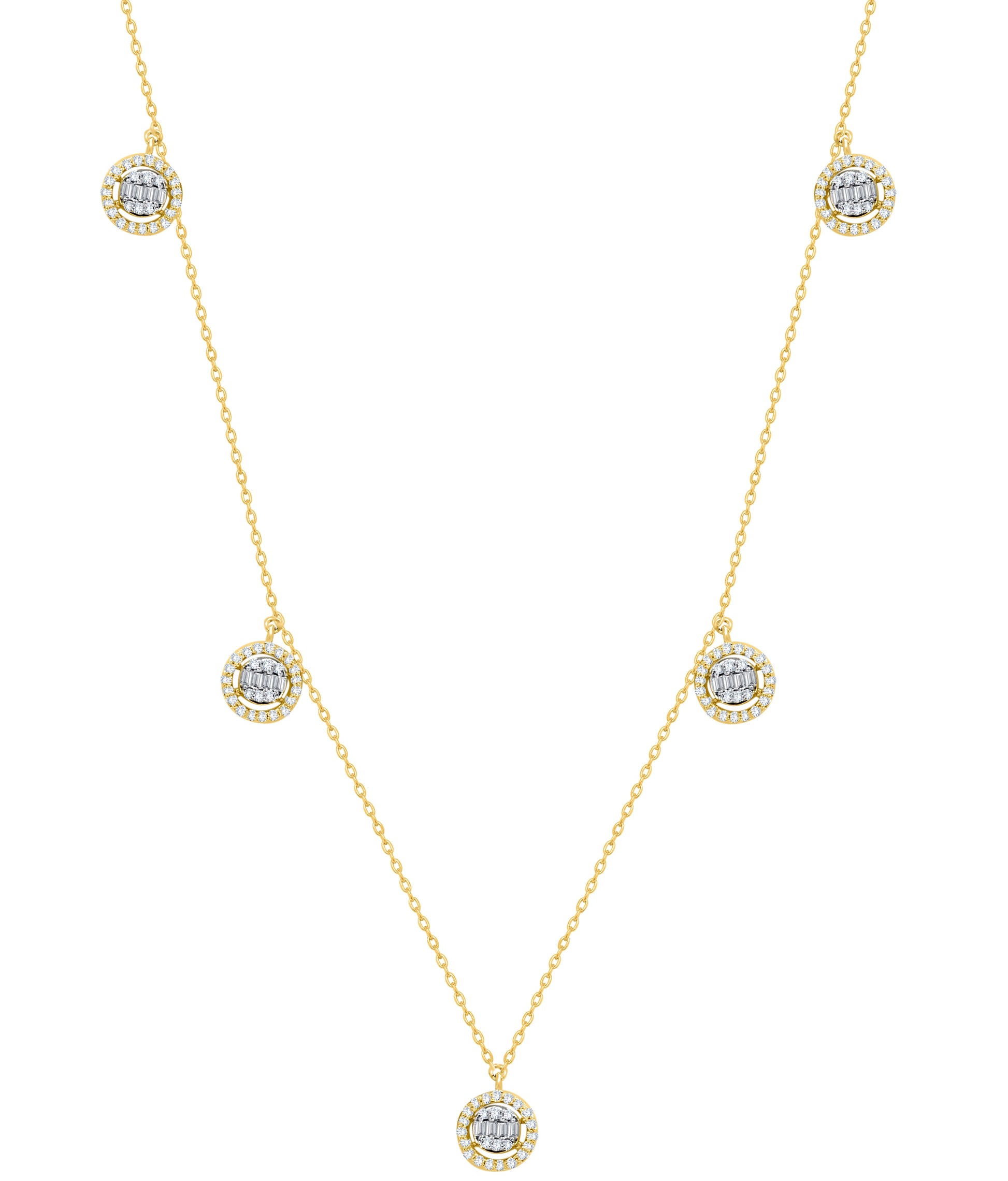 14K Yellow Gold Multi-Shape Diamond Necklace, 0.67 CT, fine jewellery by Luster d'Anvers, Antwerp