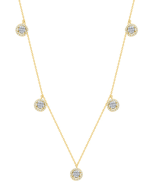 14K Yellow Gold Multi-Shape Diamond Necklace, 0.67 CT, fine jewellery by Luster d'Anvers, Antwerp
