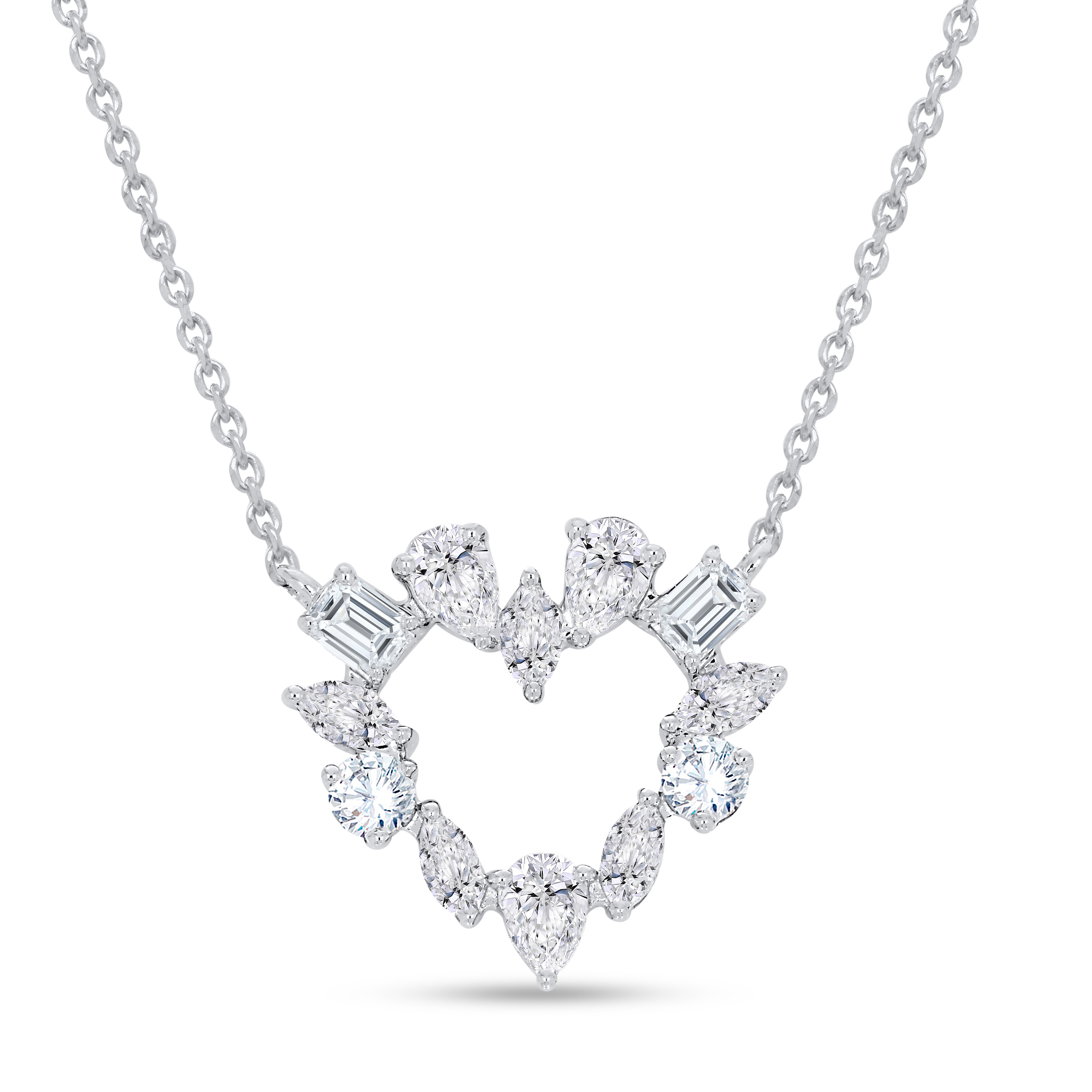 14K Yellow Gold Multi-Shape Diamond Necklace, 0.87 CT, fine jewellery by Luster d'Anvers, Antwerp