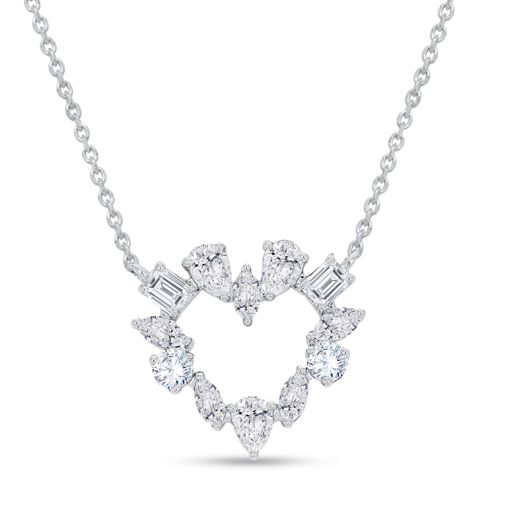 14K Yellow Gold Multi-Shape Diamond Necklace, 0.87 CT, fine jewellery by Luster d'Anvers, Antwerp