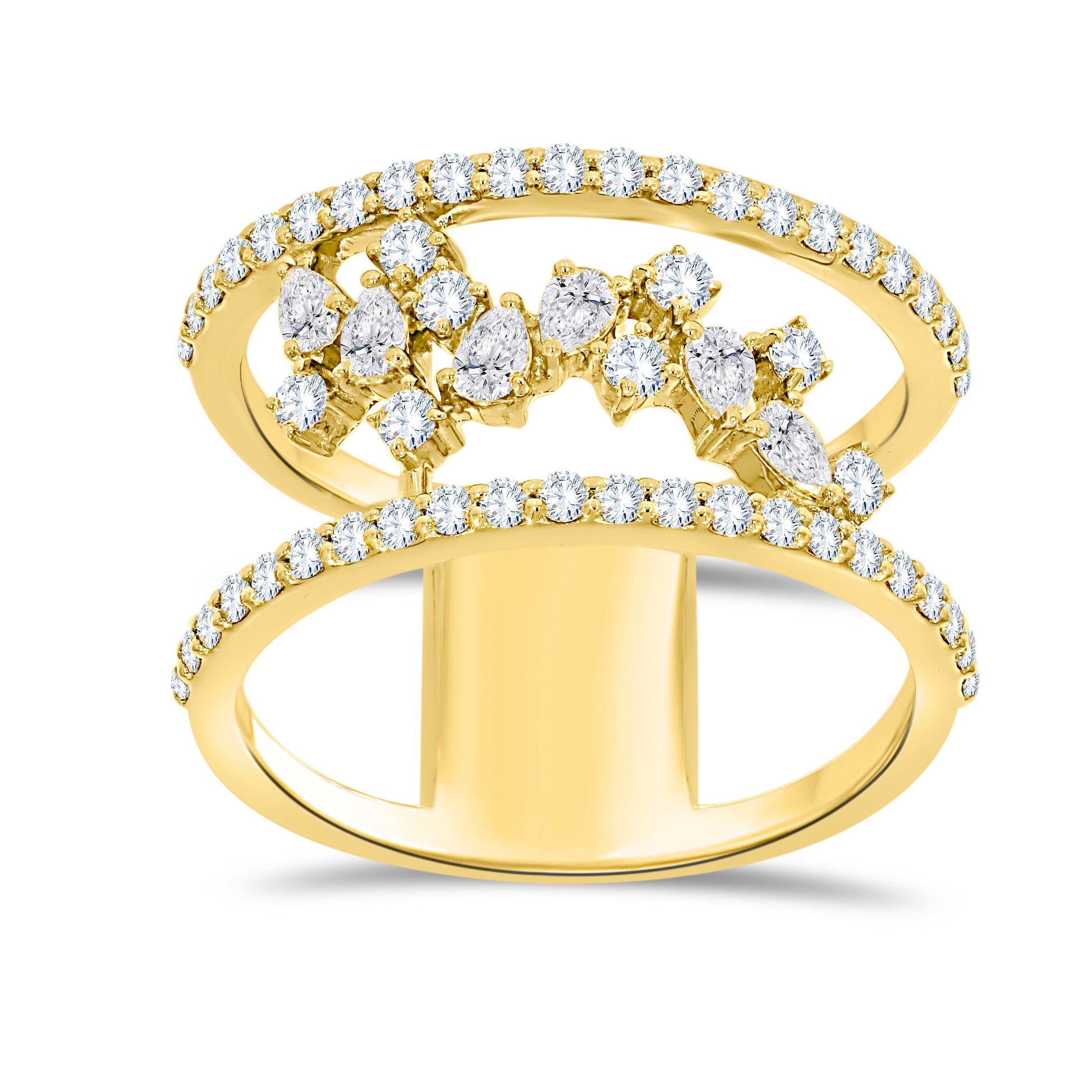 14K Yellow Gold Multi-Shape Diamond Ring, 0.84 CT, fine jewellery by Luster d'Anvers, Antwerp
