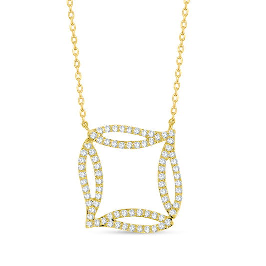 14K Yellow Gold Round Cut Diamond Pendant, 0.76 CT, fine jewellery by Luster d'Anvers, Antwerp