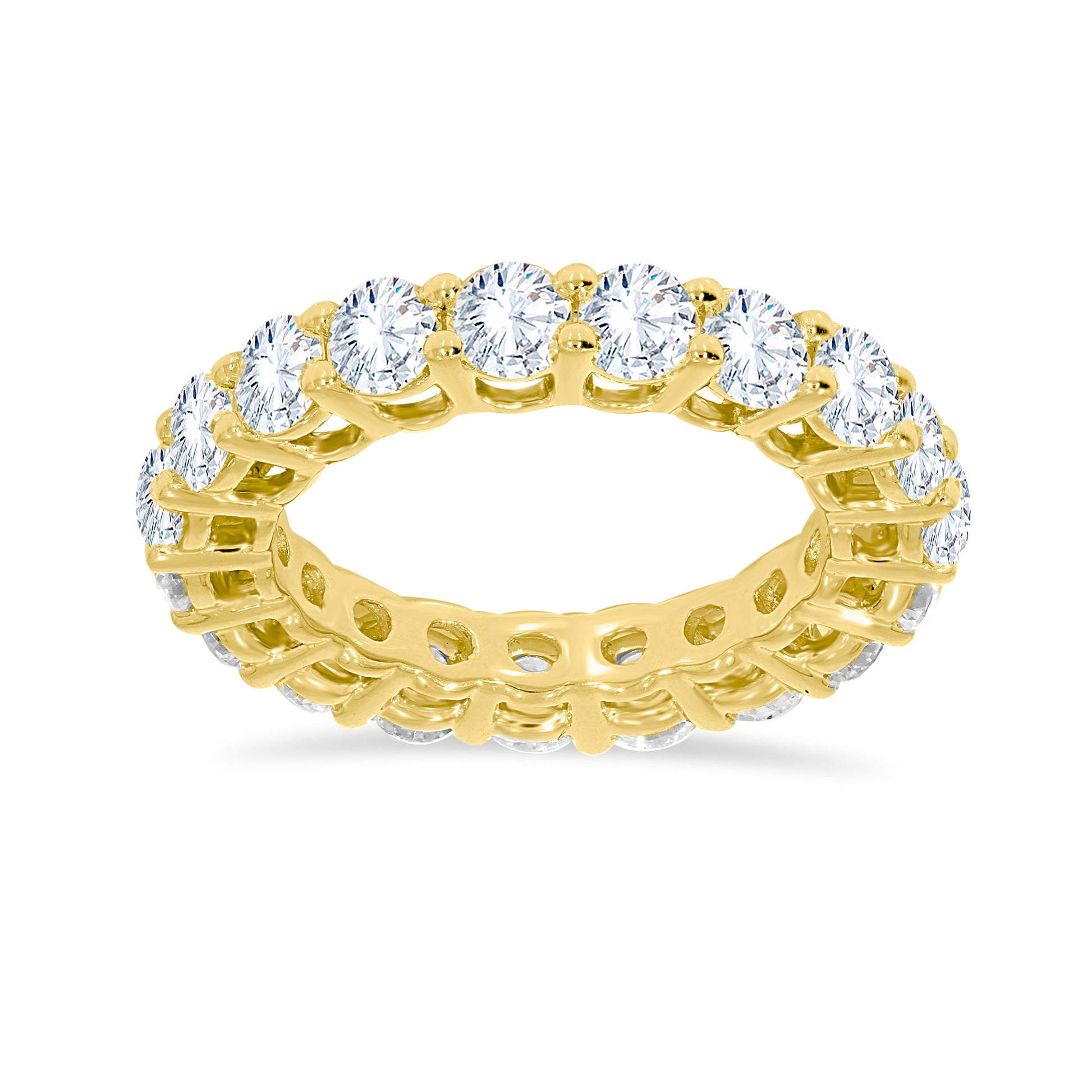 14K Yellow Gold Round Cut Diamond Ring, 4.15 CT, fine jewellery by Luster d'Anvers, Antwerp