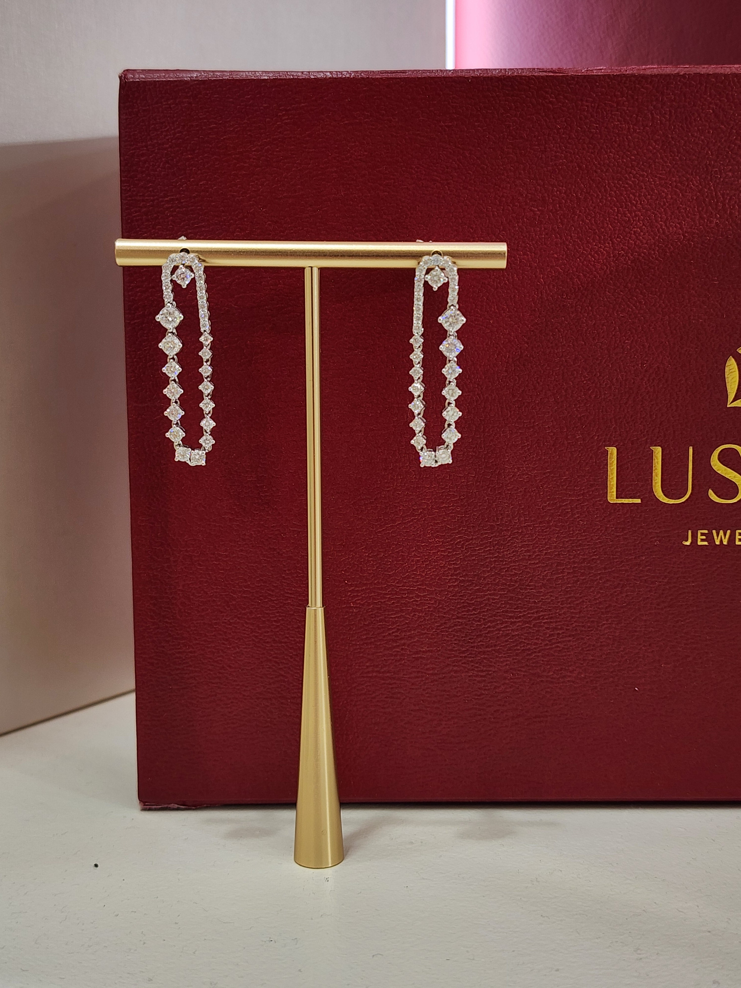 Lab Grown Diamond Drop Earrings in 14K Gold - 2.47 CTW
