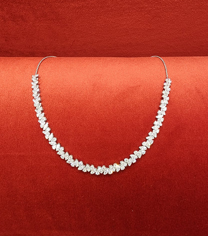 White Gold marquise and Round Cut Diamond Necklace – 4.39 CT