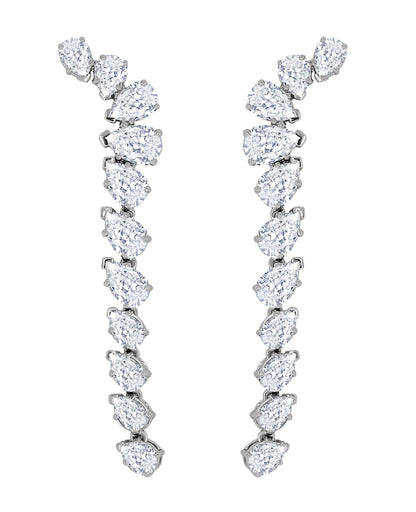 Cascading pear shaped lab diamond dangle earrings