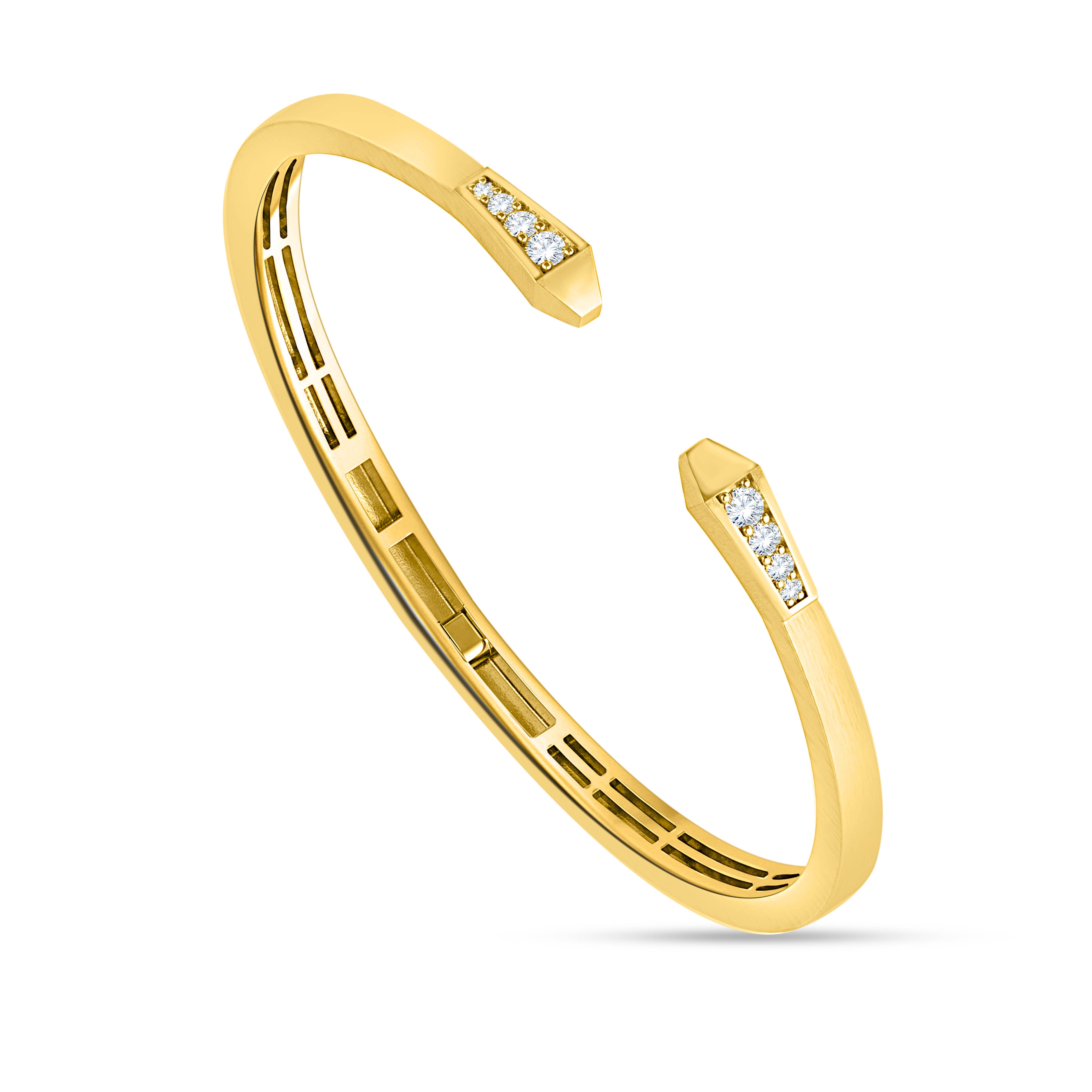 14K Yellow Gold Round Cut Diamond Bangle – 0.32 CT, fine jewellery by Luster d'Anvers, Antwerp