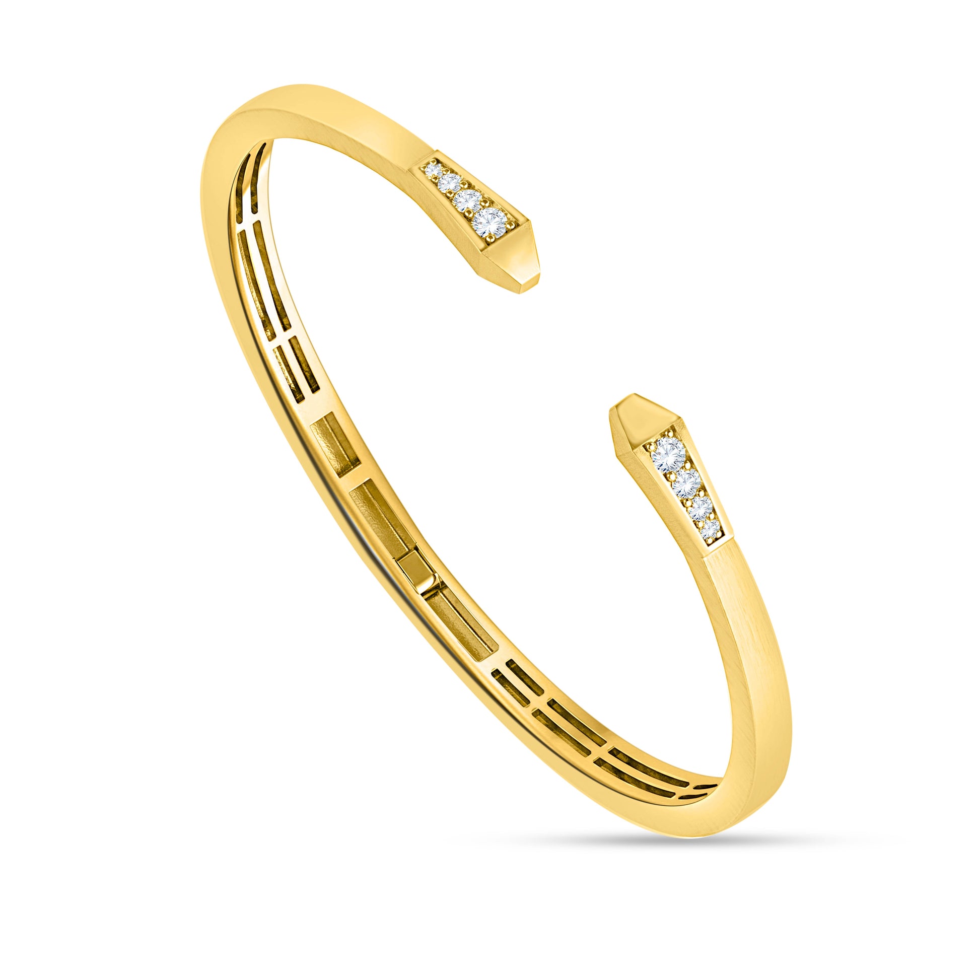 14K Yellow Gold Round Cut Diamond Bangle – 0.32 CT, fine jewellery by Luster d'Anvers, Antwerp