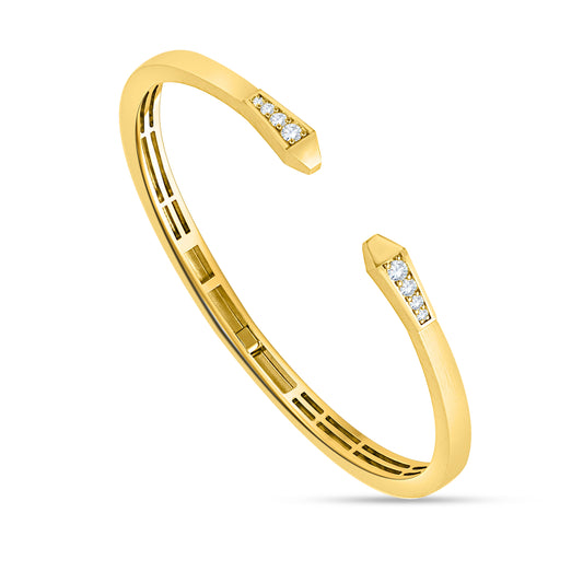 14K Yellow Gold Round Cut Diamond Bangle – 0.32 CT, fine jewellery by Luster d'Anvers, Antwerp