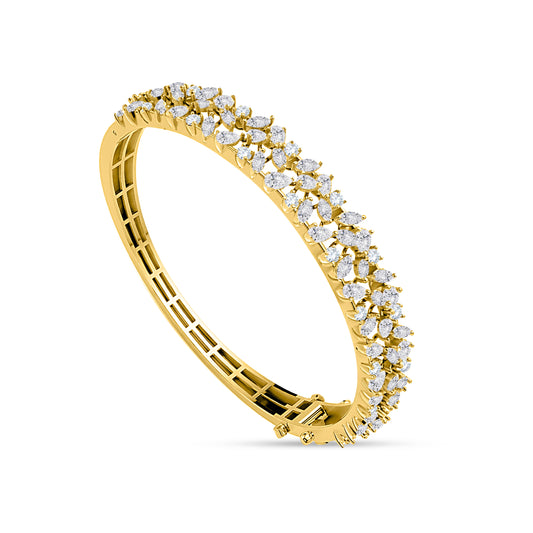 10K White Gold Round Cut Lab-Grown Diamond Bangle – 4.35 CT, fine jewellery by Luster d'Anvers, Antwerp