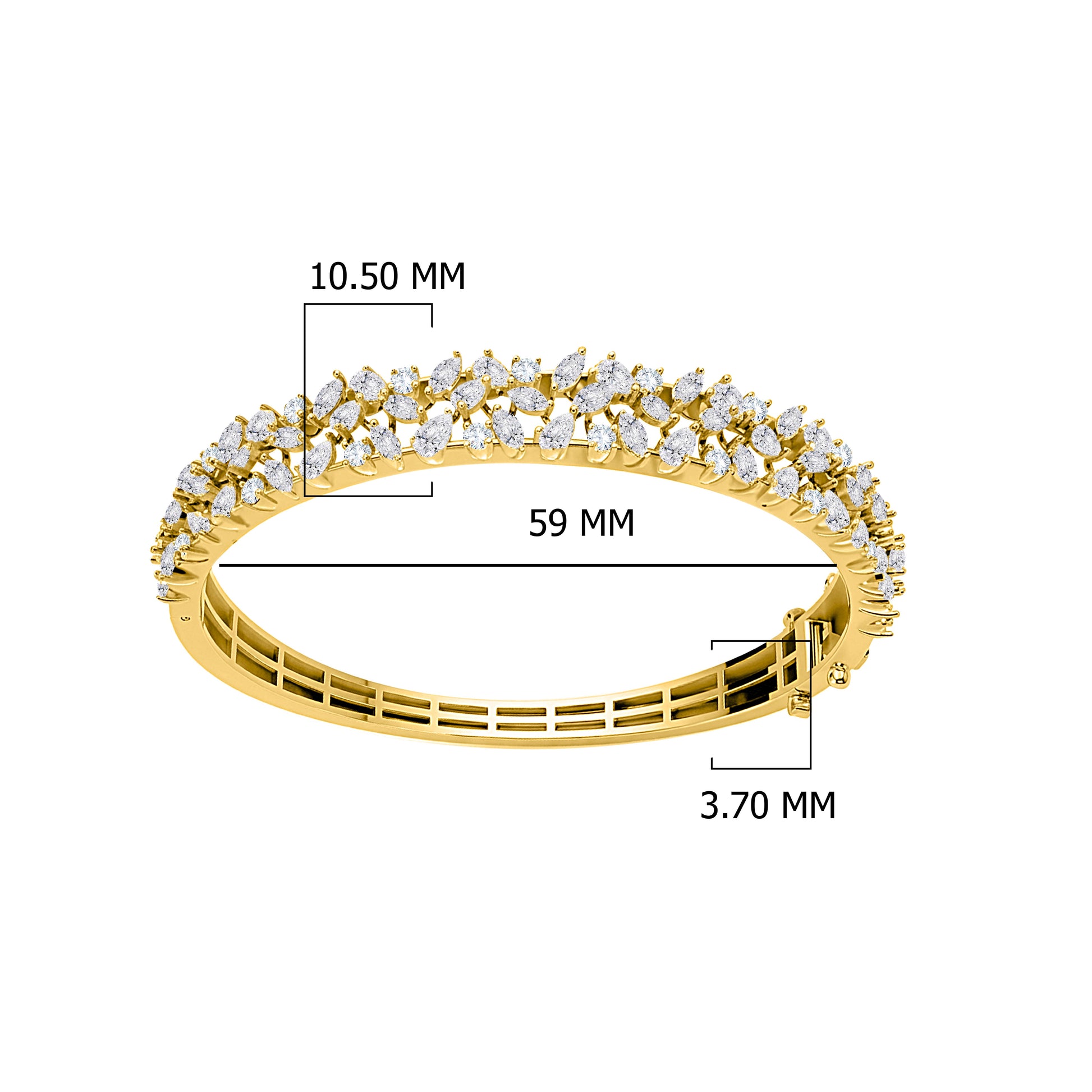 10K White Gold Round Cut Lab-Grown Diamond Bangle – 4.35 CT, fine jewellery by Luster d'Anvers, Antwerp