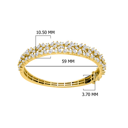 10K White Gold Round Cut Lab-Grown Diamond Bangle – 4.35 CT, fine jewellery by Luster d'Anvers, Antwerp