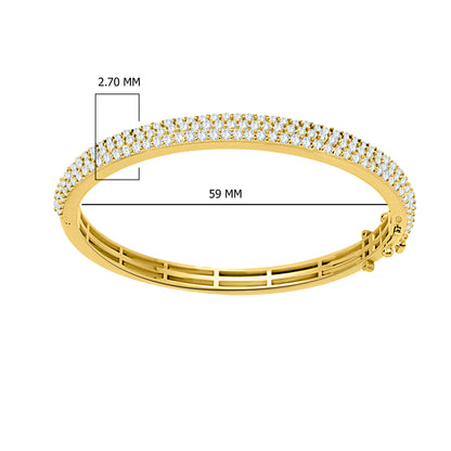 14K Yellow Gold Round Cut Lab-Grown Diamond Bangle – 3.75 CT, fine jewellery by Luster d'Anvers, Antwerp