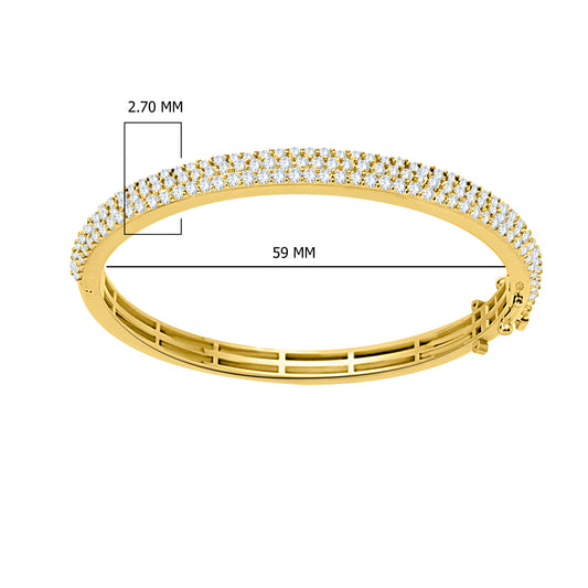 14K Yellow Gold Round Cut Lab-Grown Diamond Bangle – 3.75 CT, fine jewellery by Luster d'Anvers, Antwerp