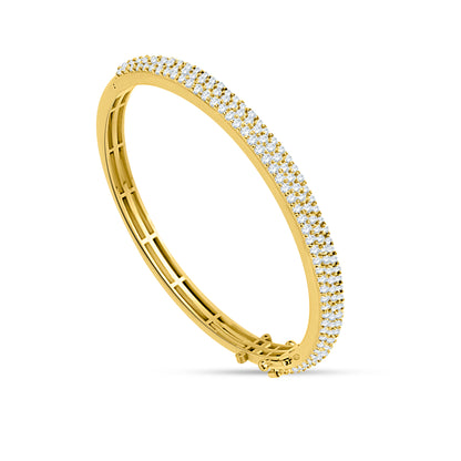 14K Yellow Gold Round Cut Lab-Grown Diamond Bangle – 3.75 CT, fine jewellery by Luster d'Anvers, Antwerp