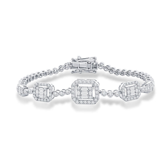 10K White Gold Multi-Shape Lab-Grown Diamond Bracelet – 2.81 CT, fine jewellery by Luster d'Anvers, Antwerp