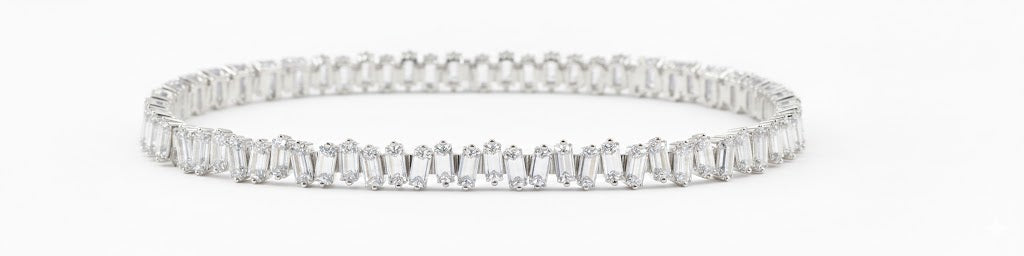 10K White Gold Round Cut Lab-Grown Diamond Bracelet – 2.7 CT, fine jewellery by Luster d'Anvers, Antwerp