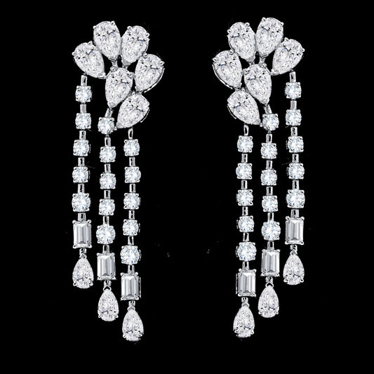 4.49 CTW Lab Grown Diamond Chandelier Drop Earrings in 14K Gold