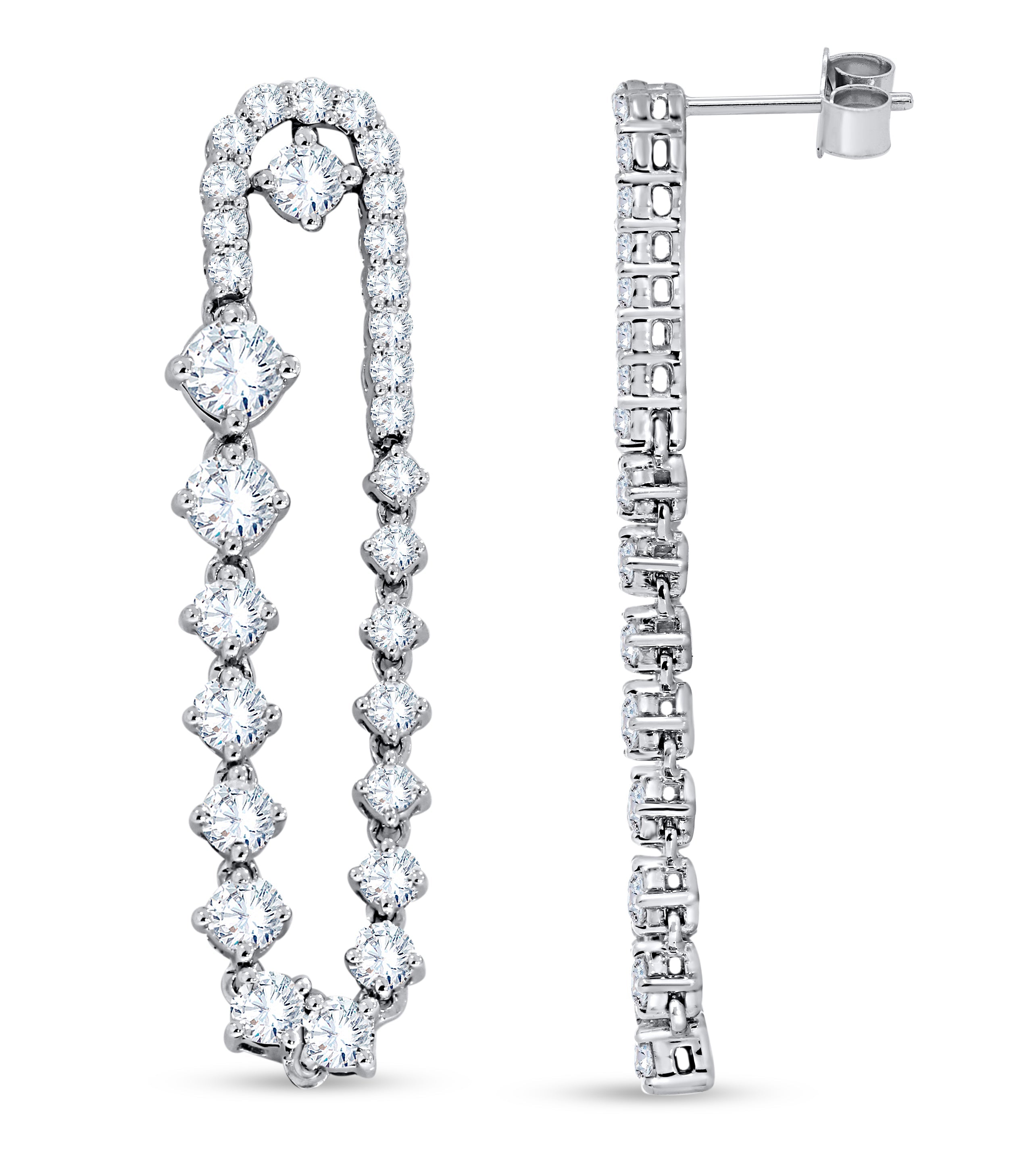 2.47 CTW Lab Grown Diamond Oval Drop Earrings in 14K Gold