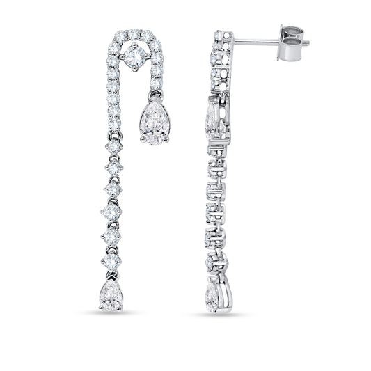 1.96 CTW Lab Grown Diamond Pear Drop Earrings in 14K Gold