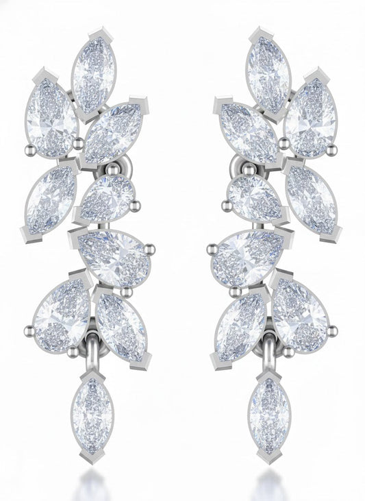 14K White Gold Marquise Cut Lab-Grown Diamond Earrings – 1.64 CT, fine jewellery by Luster d'Anvers, Antwerp