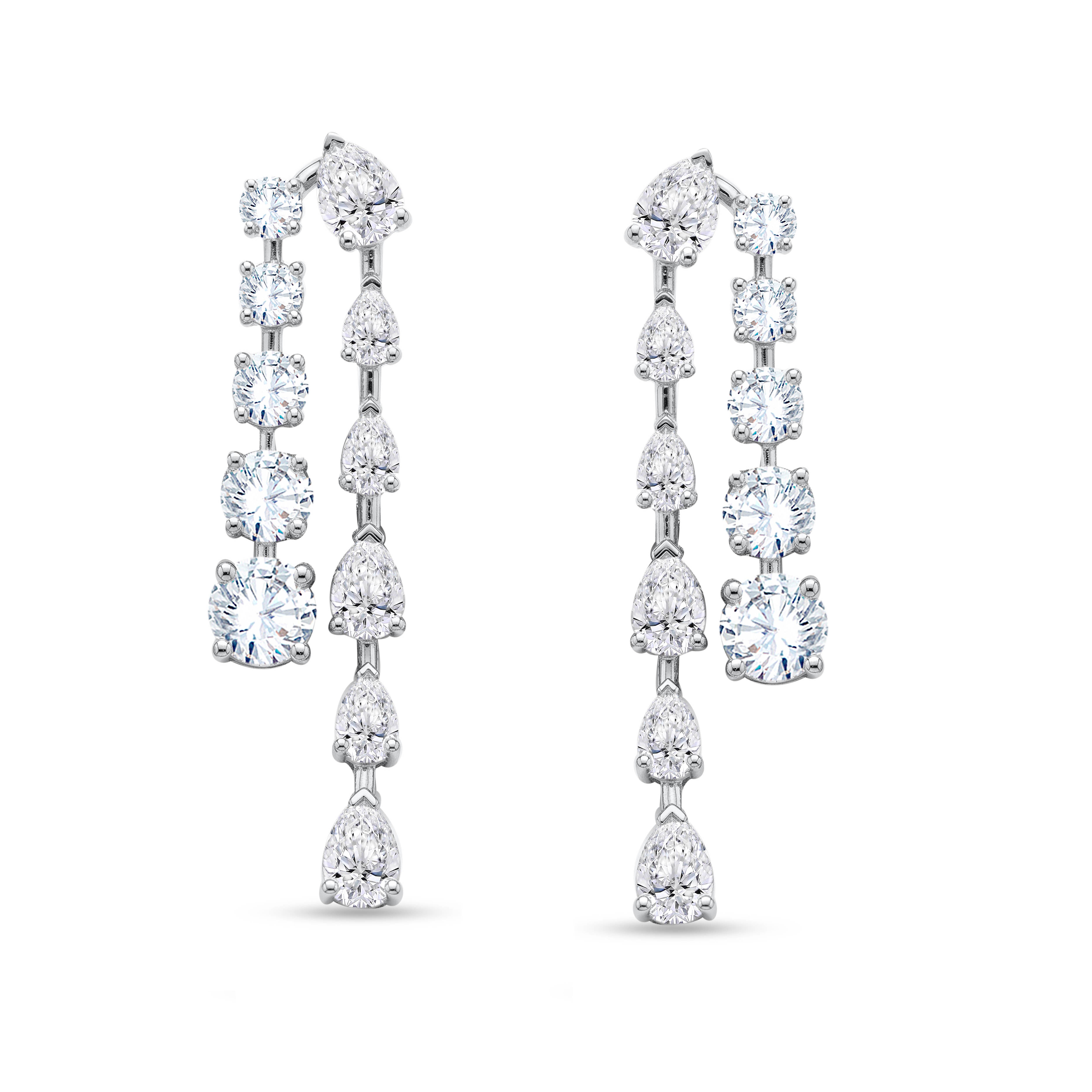18K White Gold Multi-Shape Lab-Grown Diamond Earrings – 7.13 CT, fine jewellery by Luster d'Anvers, Antwerp