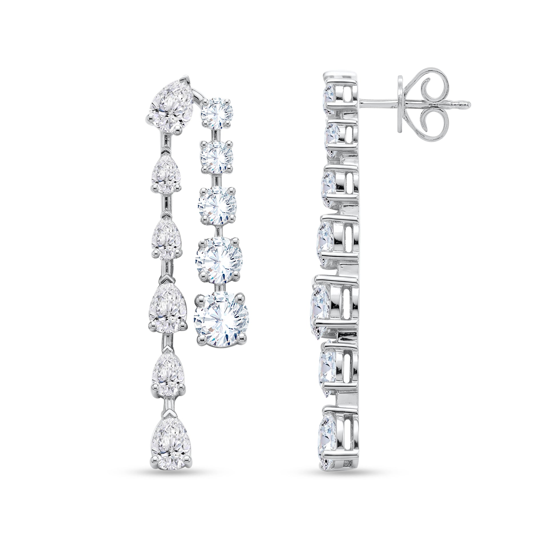 18K White Gold Multi-Shape Lab-Grown Diamond Earrings – 7.13 CT, fine jewellery by Luster d'Anvers, Antwerp