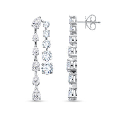 18K White Gold Multi-Shape Lab-Grown Diamond Earrings – 7.13 CT, fine jewellery by Luster d'Anvers, Antwerp