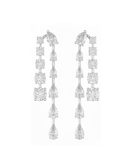 18K White Gold Multi-Shape Lab-Grown Diamond Earrings – 7.13 CT, fine jewellery by Luster d'Anvers, Antwerp