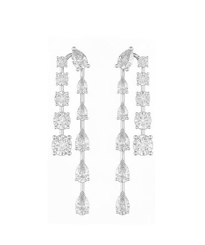 18K White Gold Multi-Shape Lab-Grown Diamond Earrings – 7.13 CT, fine jewellery by Luster d'Anvers, Antwerp
