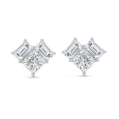 14K White Gold Princess Cut Lab-Grown Diamond Earrings – 3.21 CT, fine jewellery by Luster d'Anvers, Antwerp