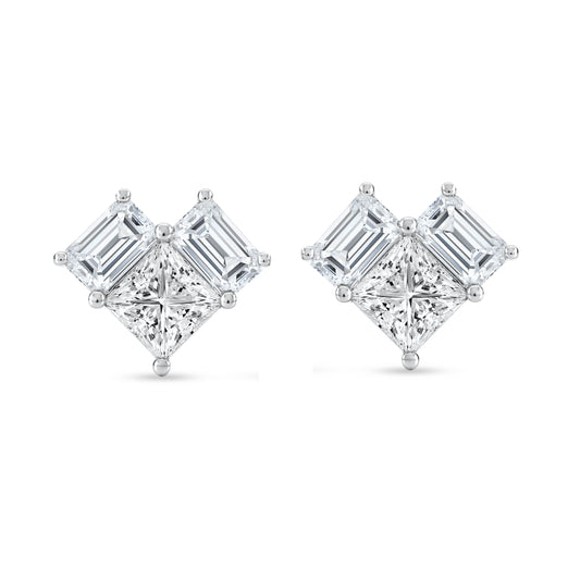 14K White Gold Princess Cut Lab-Grown Diamond Earrings – 3.21 CT, fine jewellery by Luster d'Anvers, Antwerp