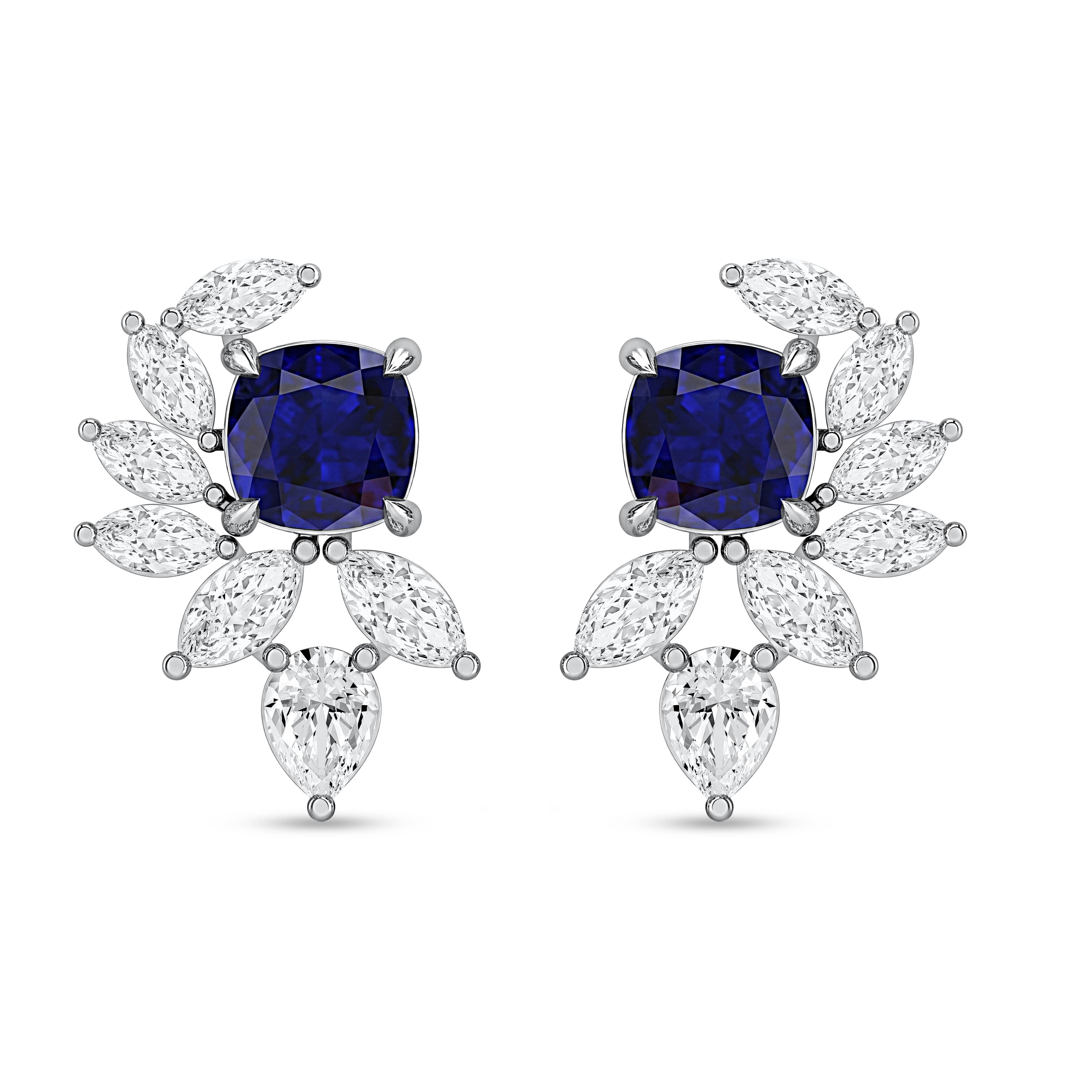 14K White Gold Multi-Shape Lab-Grown Diamond Earrings – 2.75 CT, fine jewellery by Luster d'Anvers, Antwerp