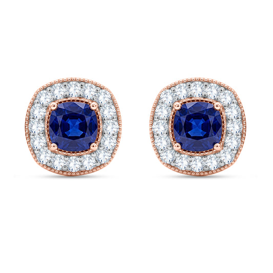 10K White Gold Round Cut Lab-Grown Diamond & Sapphire Earrings – 2.53 CT, fine jewellery by Luster d'Anvers, Antwerp