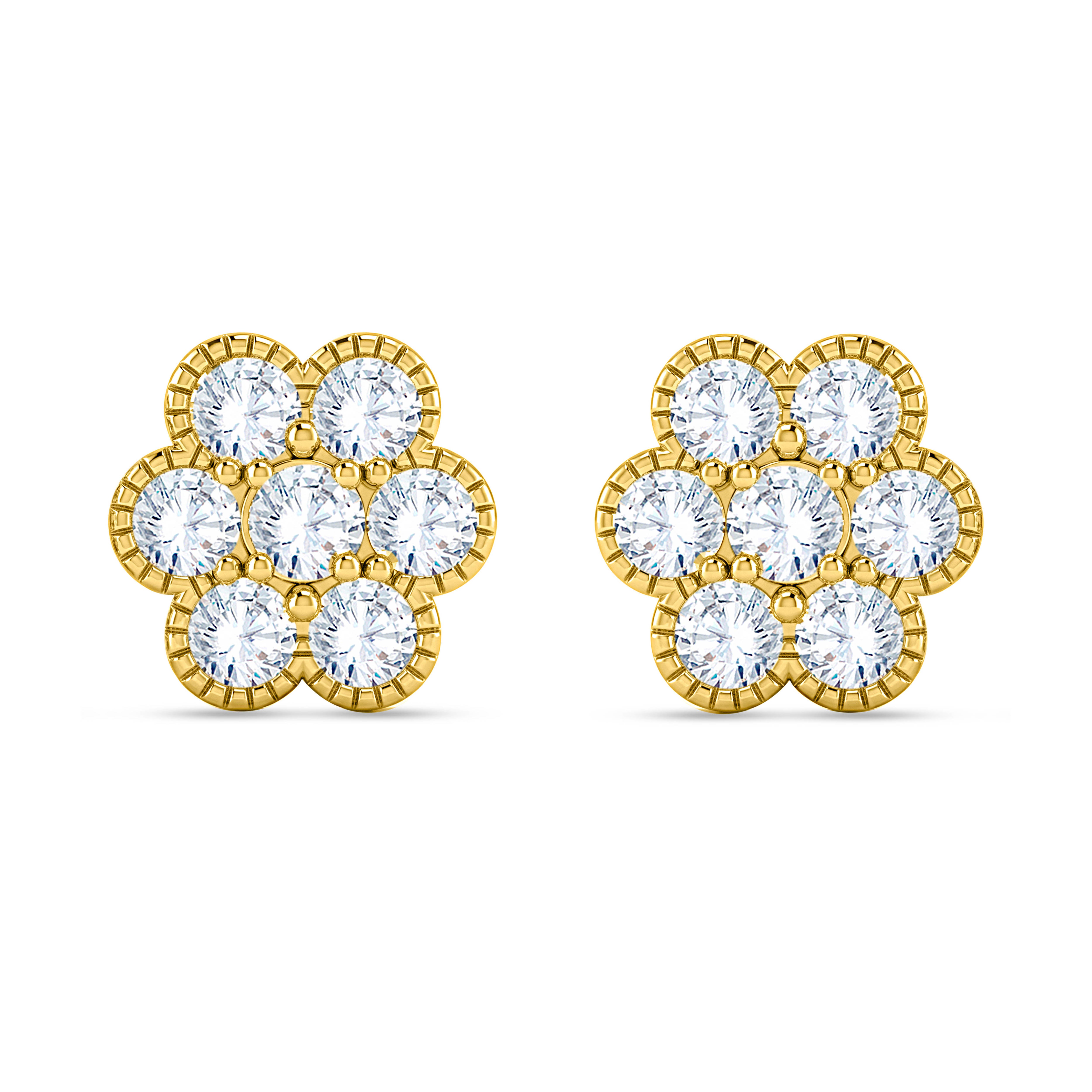 10K White Gold Round Cut Lab-Grown Diamond Earrings – 2.25 CT, fine jewellery by Luster d'Anvers, Antwerp