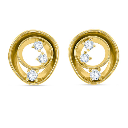 14K Yellow Gold Round Cut Lab-Grown Diamond Earrings – 0.6 CT, fine jewellery by Luster d'Anvers, Antwerp