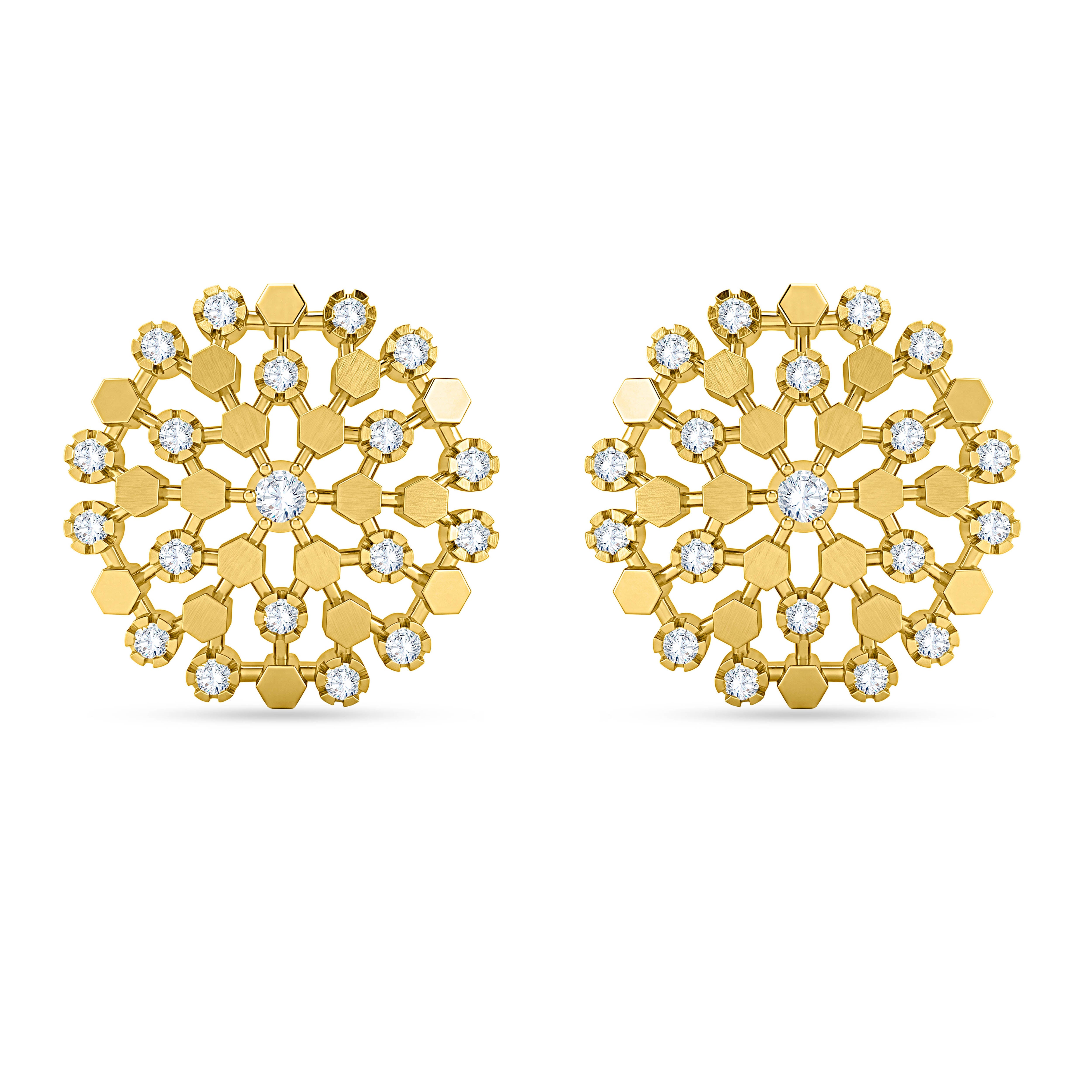 14K Yellow Gold Round Cut Lab-Grown Diamond Earrings – 0.84 CT, fine jewellery by Luster d'Anvers, Antwerp