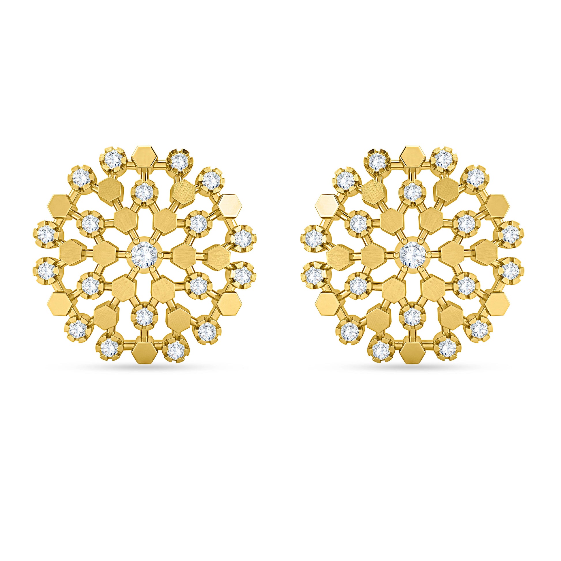 14K Yellow Gold Round Cut Lab-Grown Diamond Earrings – 0.84 CT, fine jewellery by Luster d'Anvers, Antwerp
