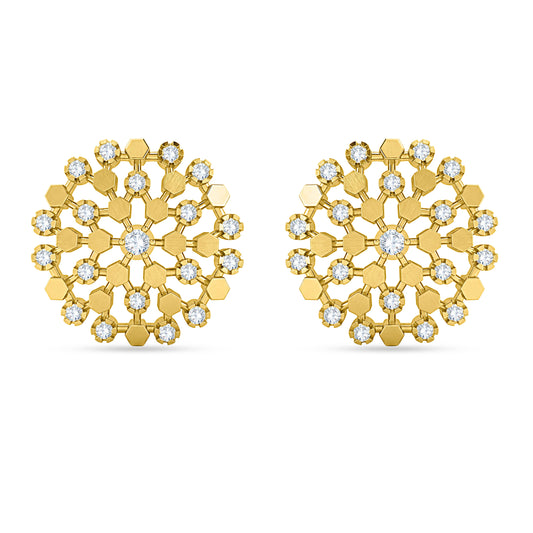 14K Yellow Gold Round Cut Lab-Grown Diamond Earrings – 0.84 CT, fine jewellery by Luster d'Anvers, Antwerp