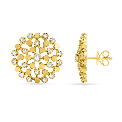 14K Yellow Gold Round Cut Lab-Grown Diamond Earrings – 0.84 CT, fine jewellery by Luster d'Anvers, Antwerp