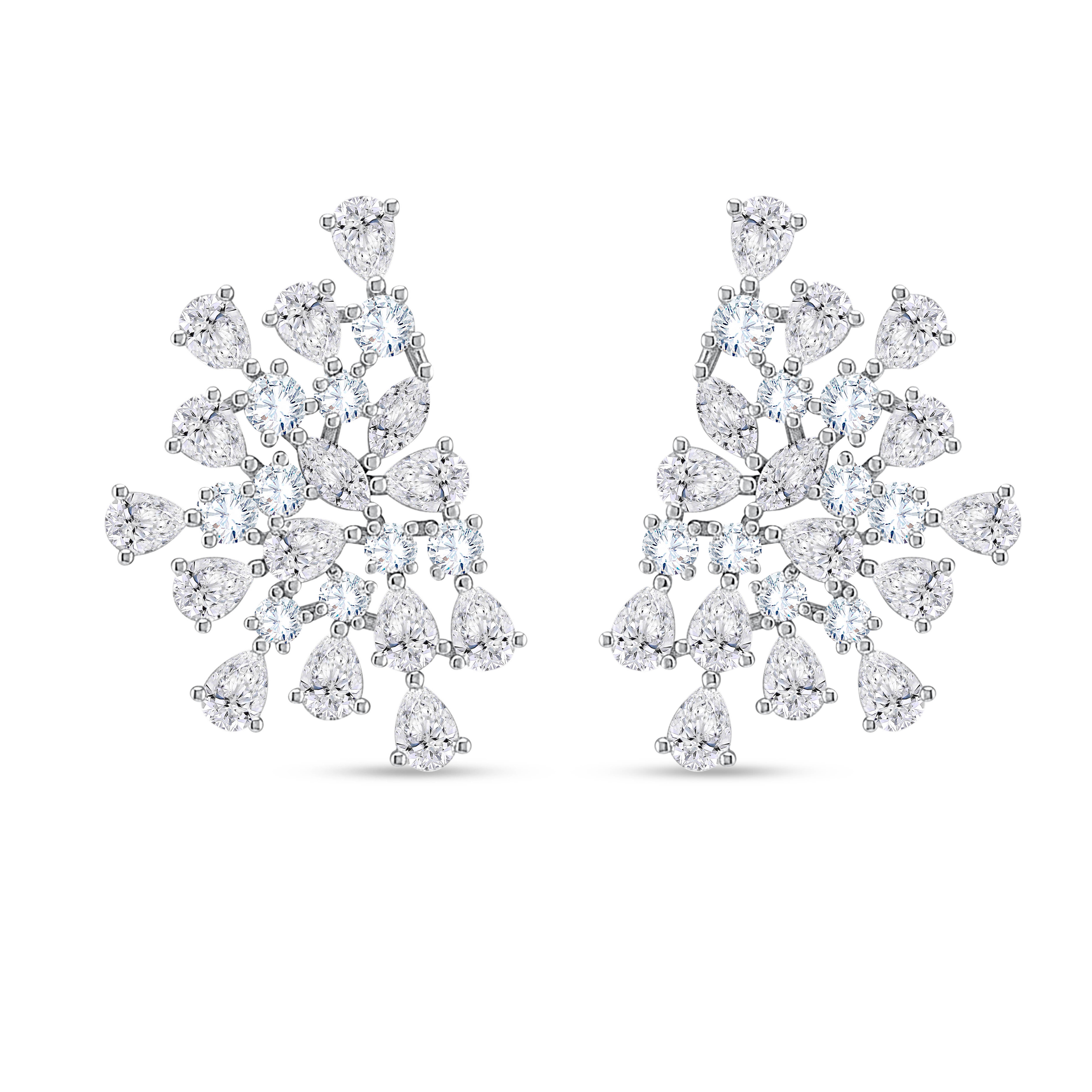 14K White Gold Multi-Shape Lab-Grown Diamond Earrings – 2.94 CT, fine jewellery by Luster d'Anvers, Antwerp