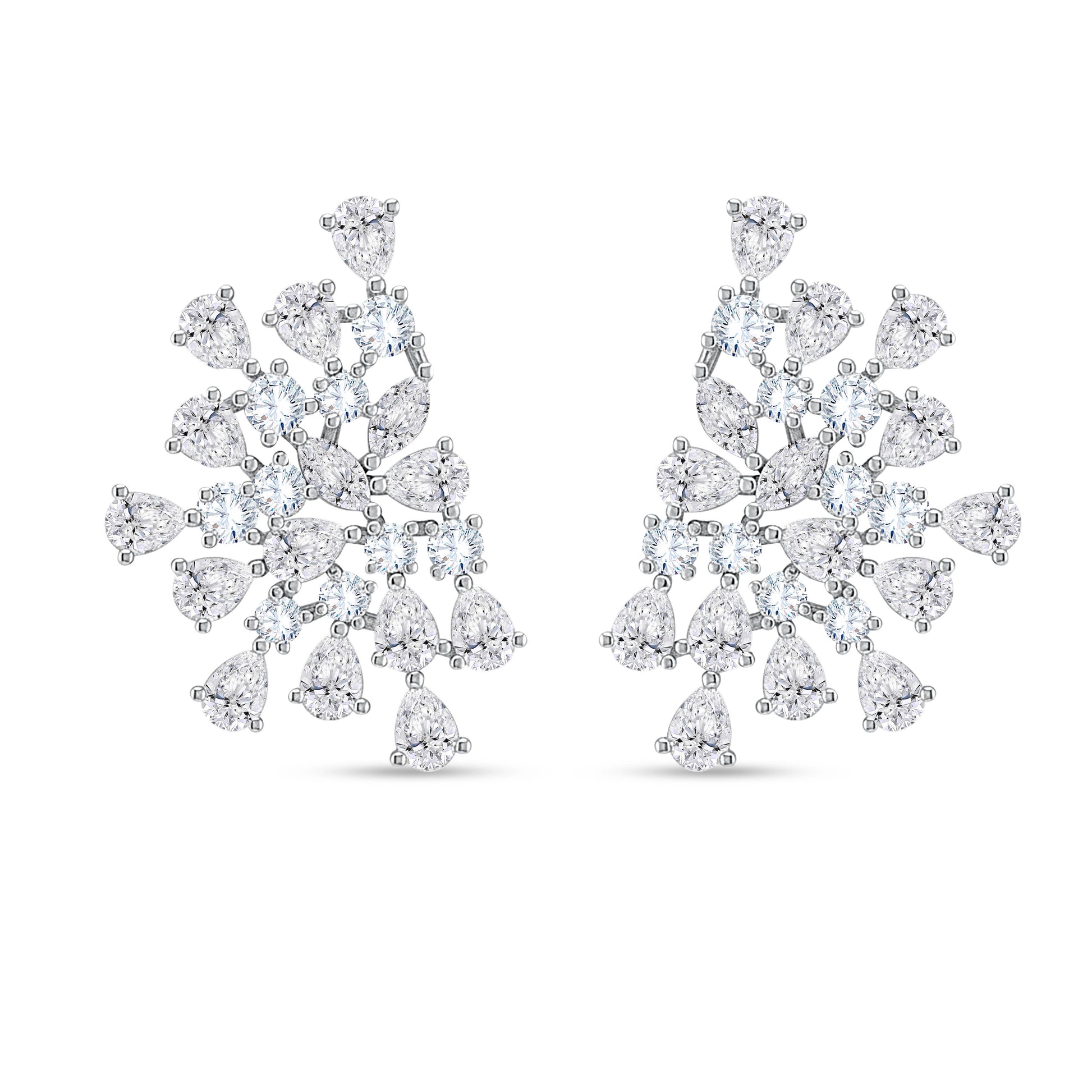 14K White Gold Multi-Shape Lab-Grown Diamond Earrings – 2.94 CT, fine jewellery by Luster d'Anvers, Antwerp