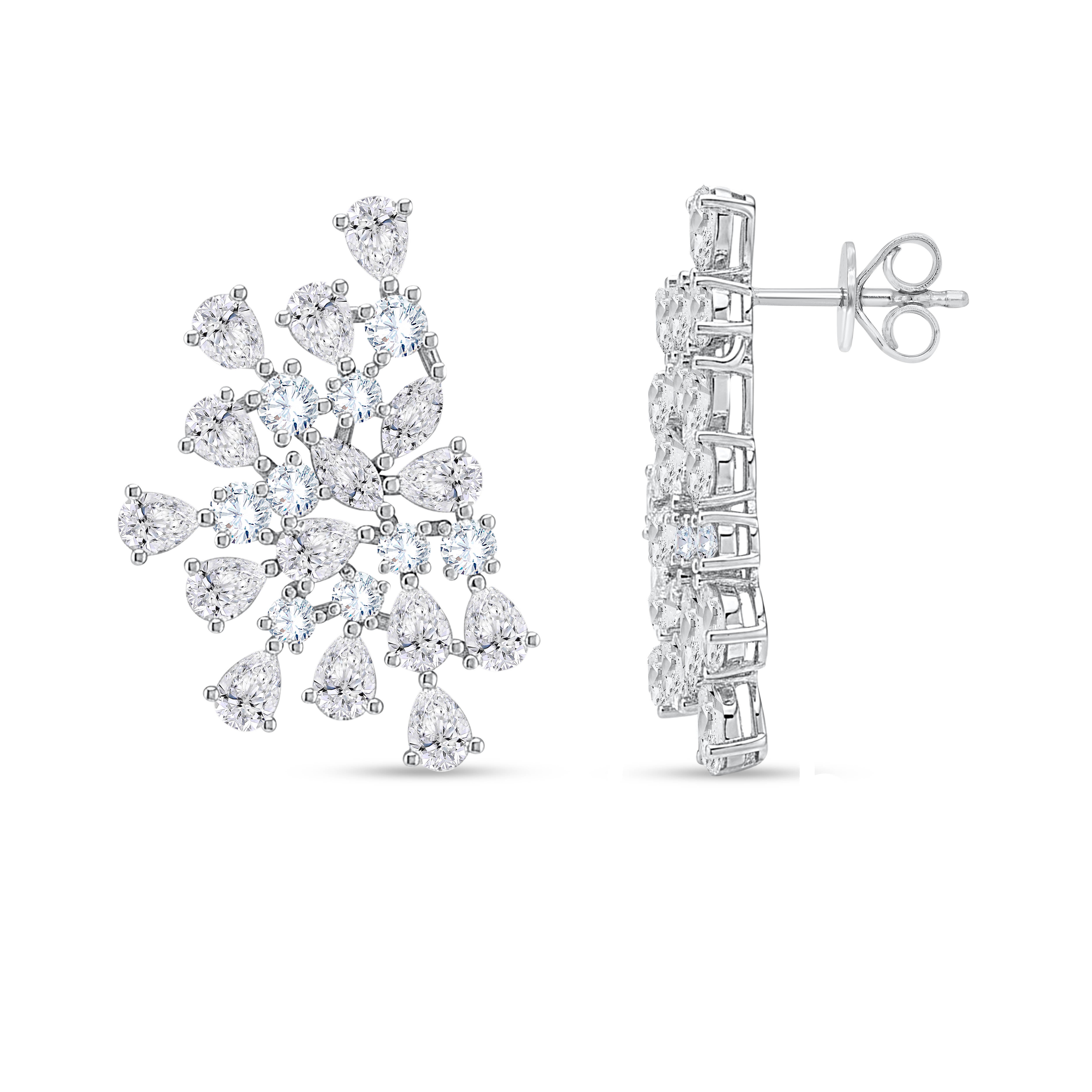 14K White Gold Multi-Shape Lab-Grown Diamond Earrings – 2.94 CT, fine jewellery by Luster d'Anvers, Antwerp