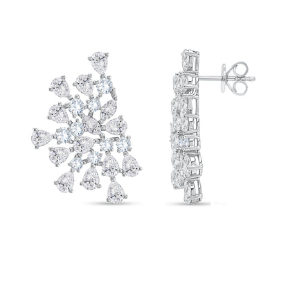 14K White Gold Multi-Shape Lab-Grown Diamond Earrings – 2.94 CT, fine jewellery by Luster d'Anvers, Antwerp