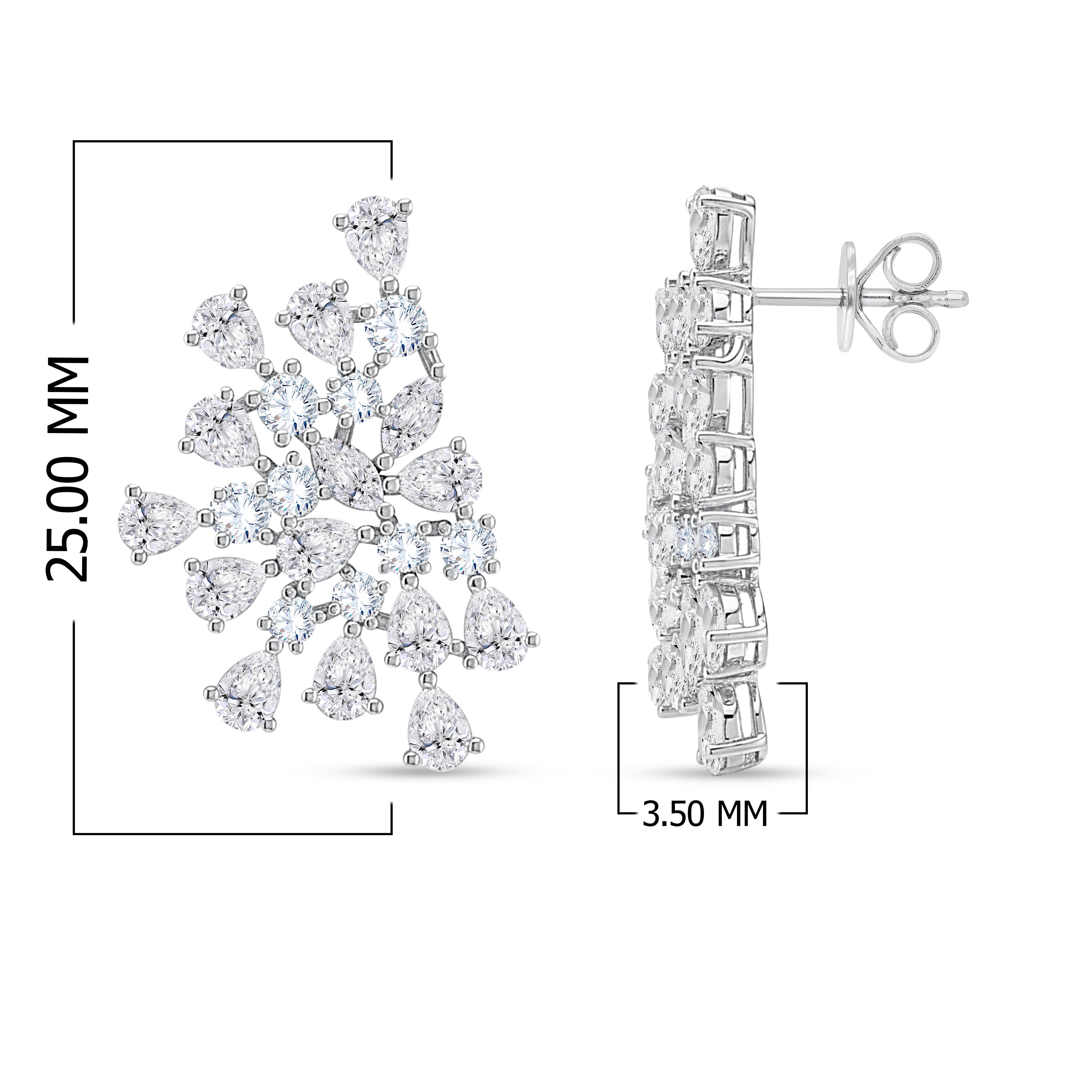 14K White Gold Multi-Shape Lab-Grown Diamond Earrings – 2.94 CT, fine jewellery by Luster d'Anvers, Antwerp