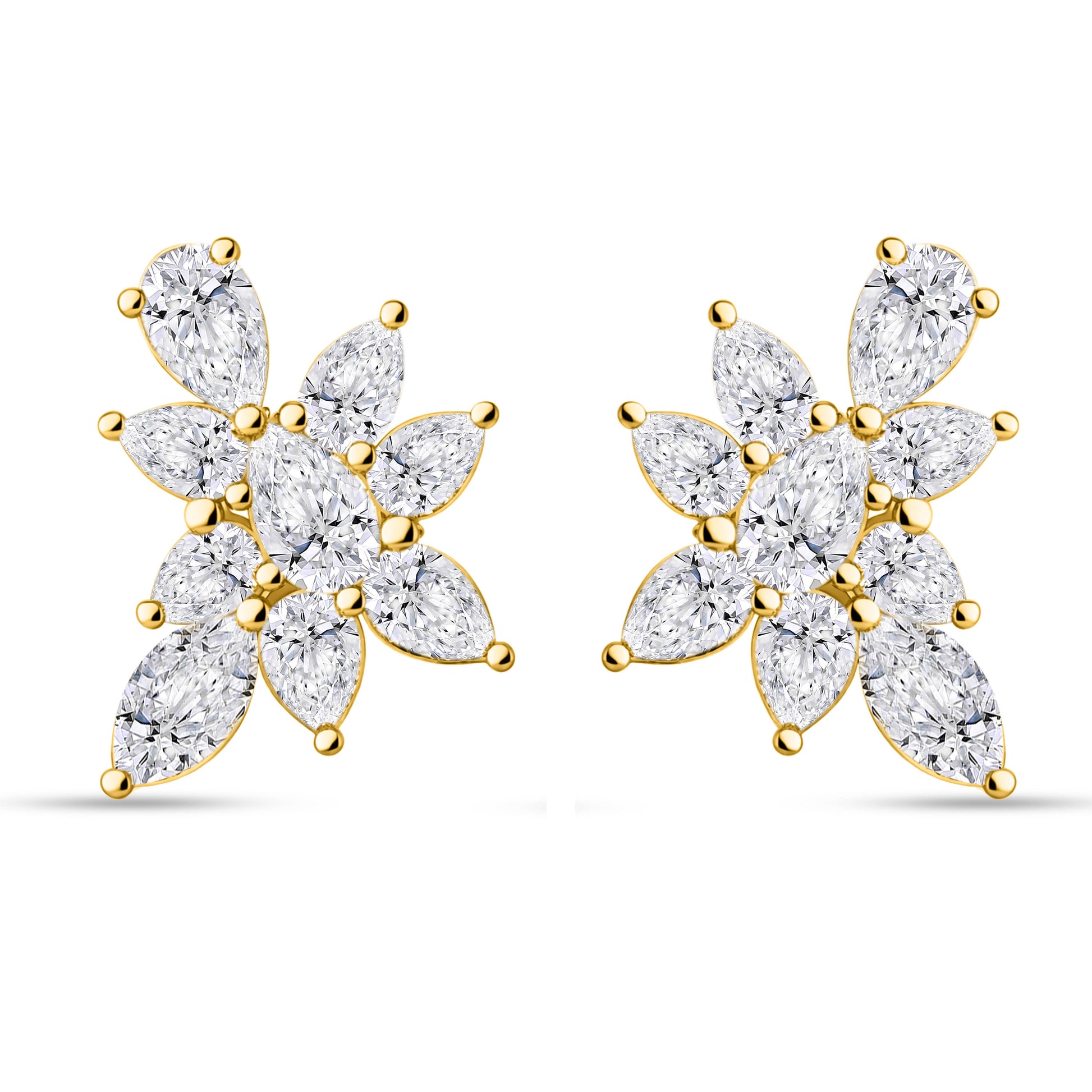 14K White Gold Marquise Cut Lab-Grown Diamond Earrings – 4.29 CT, fine jewellery by Luster d'Anvers, Antwerp