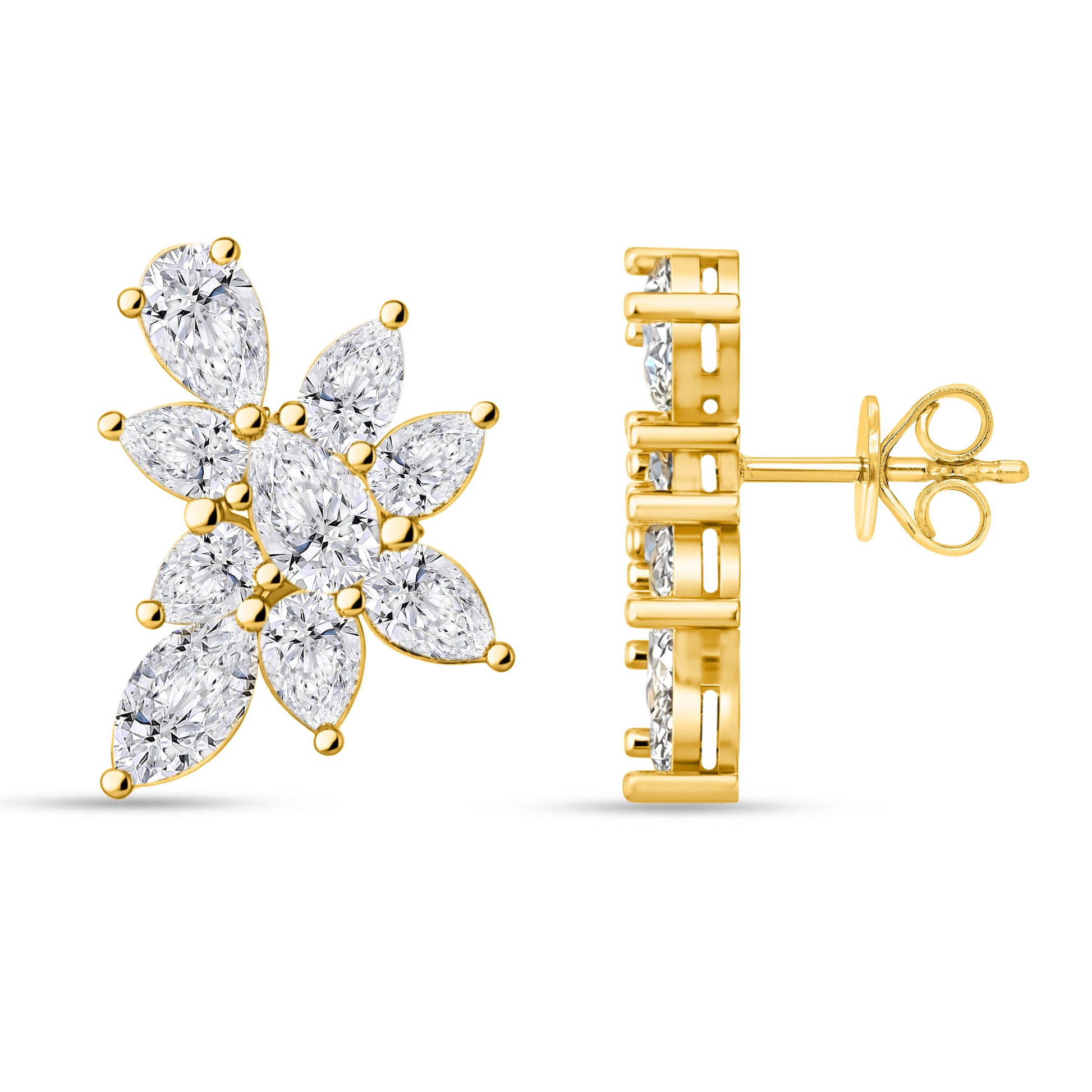 14K White Gold Marquise Cut Lab-Grown Diamond Earrings – 4.29 CT, fine jewellery by Luster d'Anvers, Antwerp