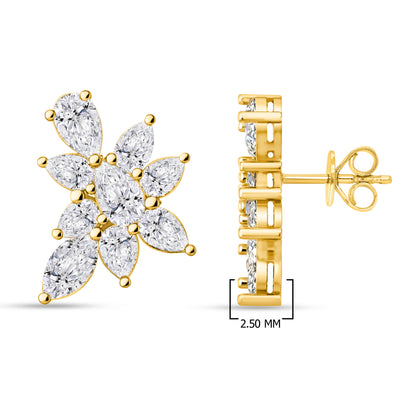 14K White Gold Marquise Cut Lab-Grown Diamond Earrings – 4.29 CT, fine jewellery by Luster d'Anvers, Antwerp
