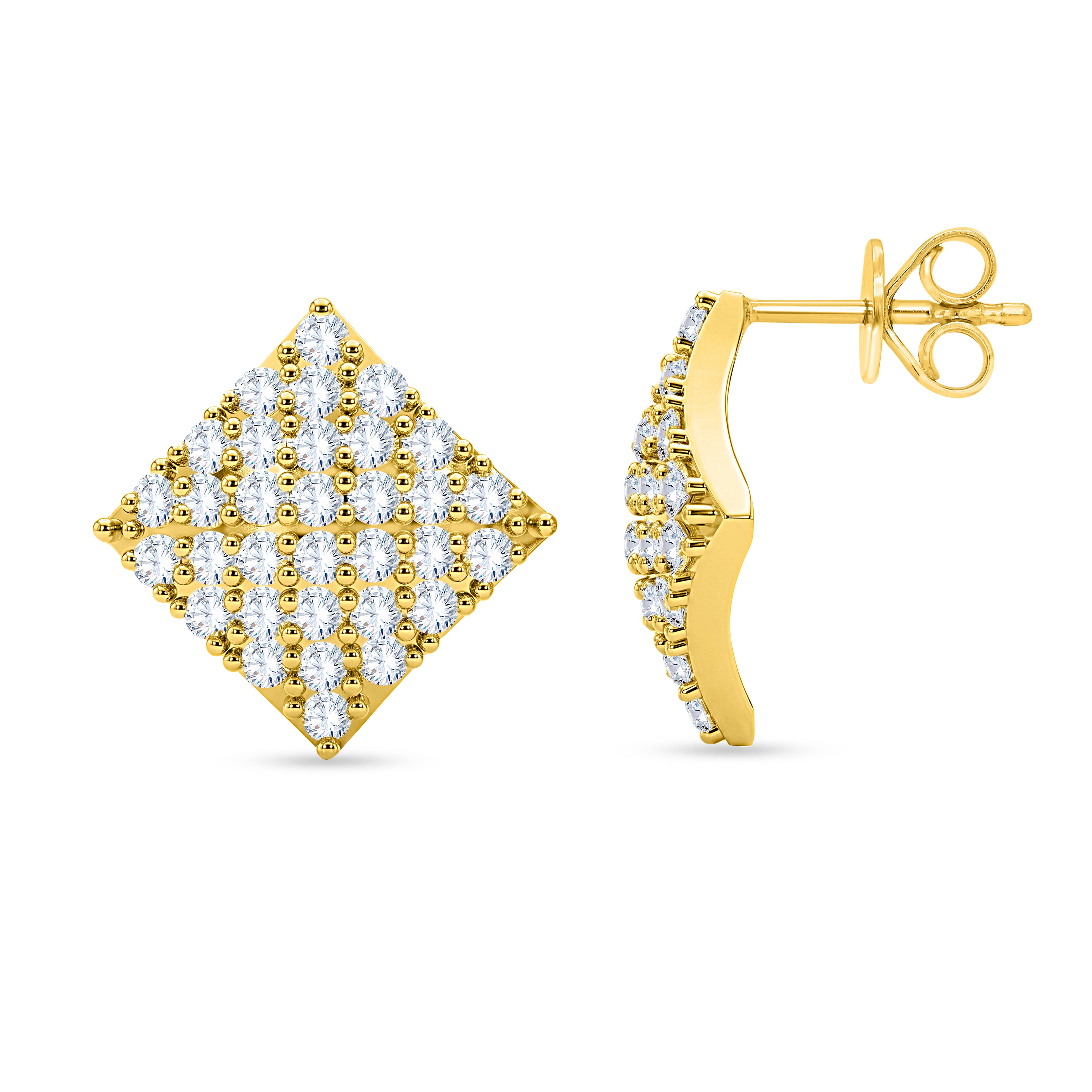 14K Yellow Gold Round Cut Diamond Earrings – 0.71 CT, fine jewellery by Luster d'Anvers, Antwerp